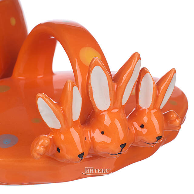 Конфетница Friendly Bunny 17*15 см оранжевая Due Esse Christmas