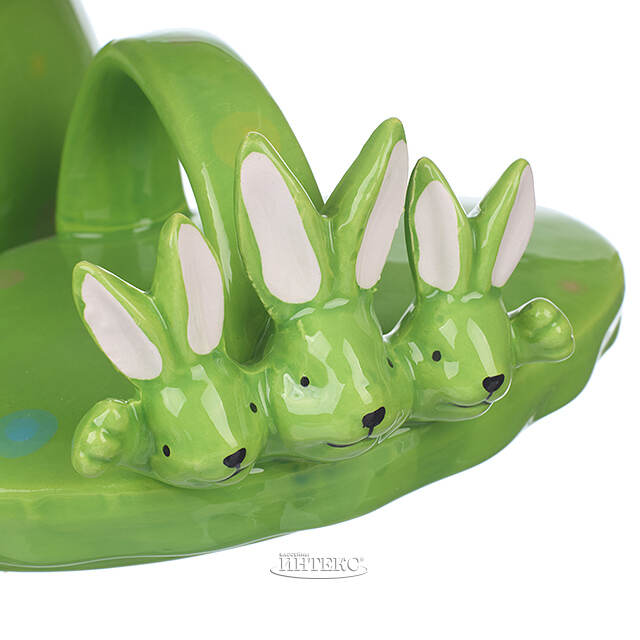 Конфетница Friendly Bunny 17*15 см зеленая Due Esse Christmas