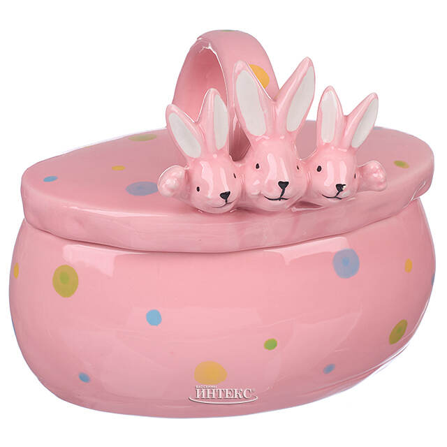 Конфетница Friendly Bunny 17*15 см розовая Due Esse Christmas