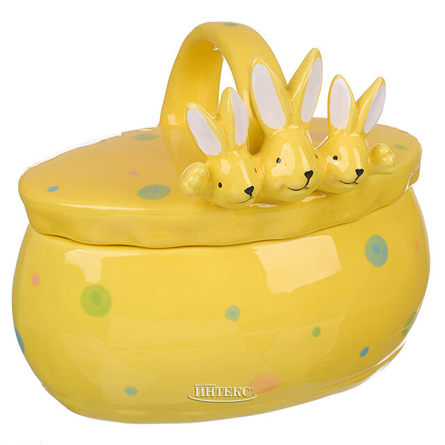 Конфетница Friendly Bunny 17*15 см желтая Due Esse Christmas