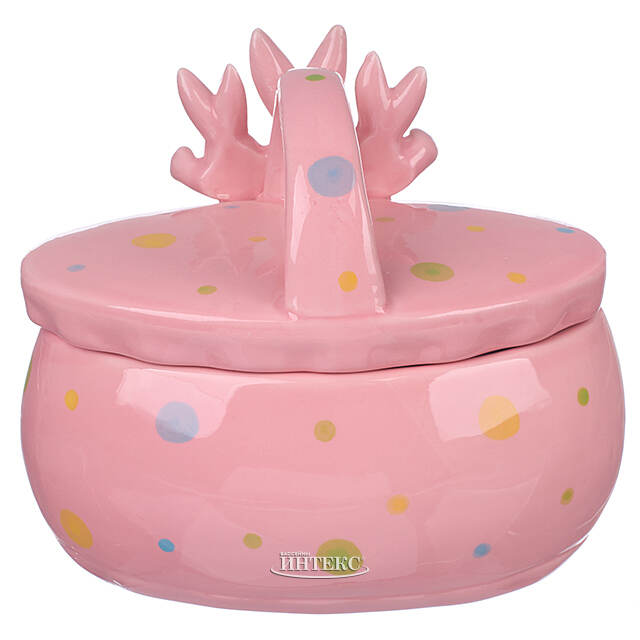 Конфетница Friendly Bunny 17*15 см розовая Due Esse Christmas