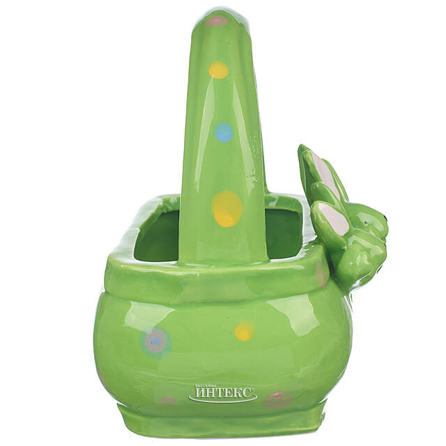 Конфетница Three Bunny 15 см зеленая Due Esse Christmas