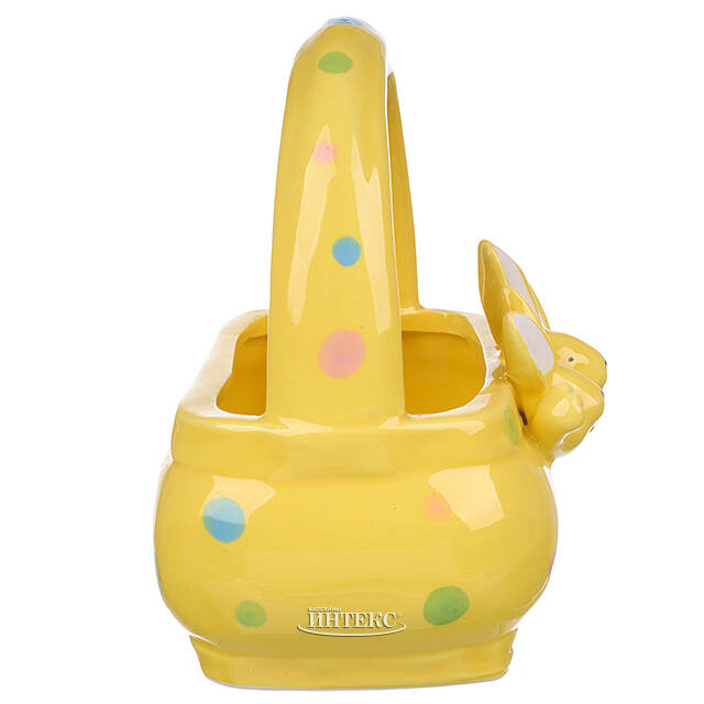 Конфетница Three Bunny 15 см желтая Due Esse Christmas