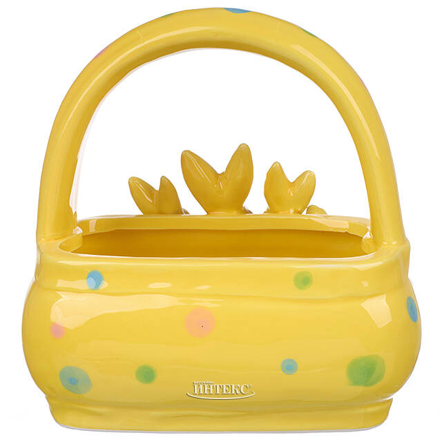 Конфетница Three Bunny 15 см желтая Due Esse Christmas