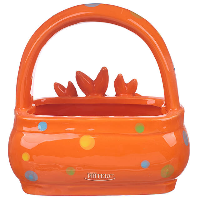 Конфетница Three Bunny 15 см оранжевая Due Esse Christmas