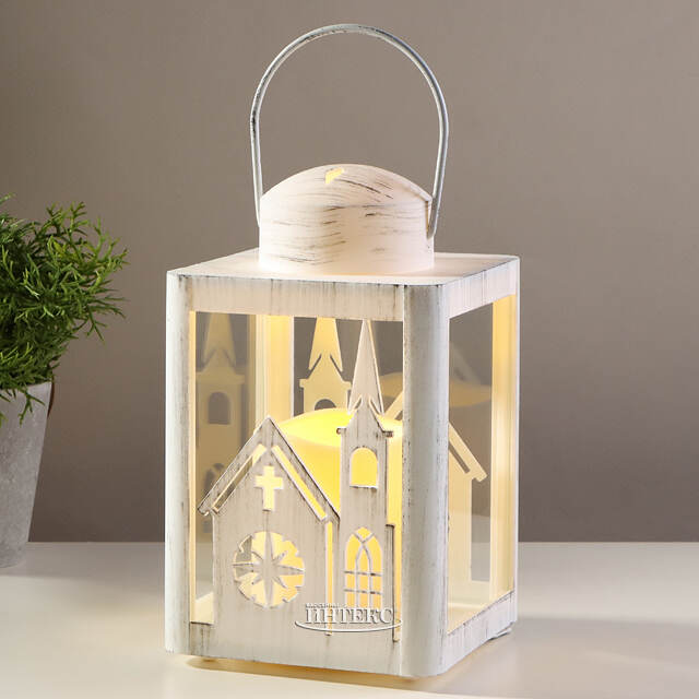 Декоративный фонарик со свечой Светлые Праздники 16 см, на батарейках Koopman
