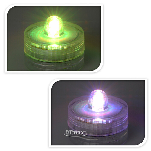 Плавающие светодиодные свечи 3 см, 2 шт с разноцветным свечением на батарейках Koopman