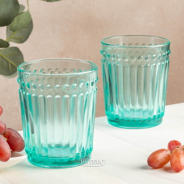 Стакан для воды Шамберте 270 мл бирюзовый, стекло Koopman