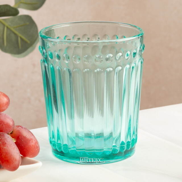Стакан для воды Шамберте 270 мл бирюзовый, стекло Koopman