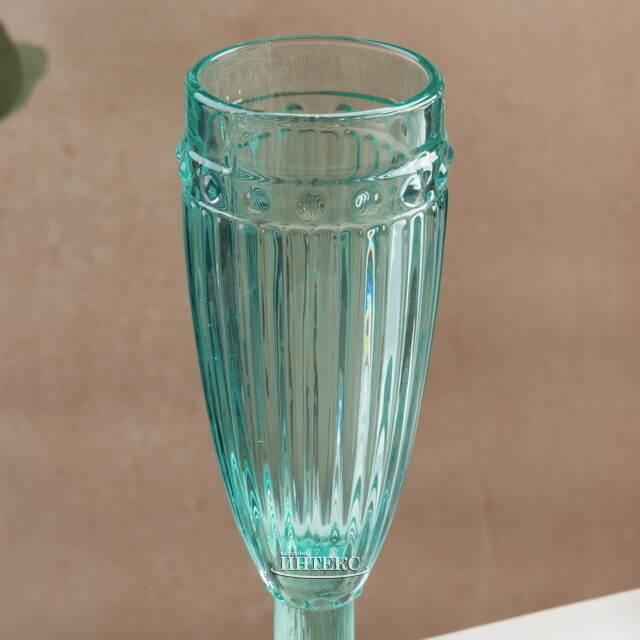 Бокал для шампанского Шамберте 170 мл бирюзовый, стекло Koopman