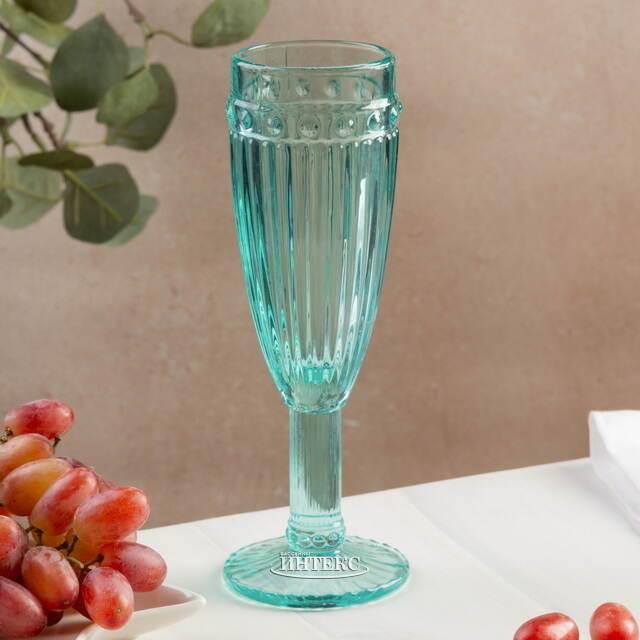 Бокал для шампанского Шамберте 170 мл бирюзовый, стекло Koopman