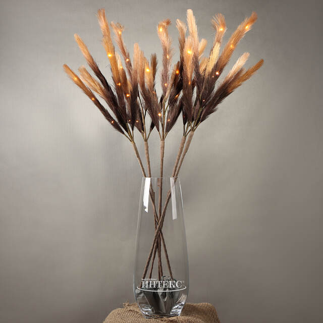 Светящаяся ветка для декора Моника 90 см шоколадная, теплые белые LED лампы, таймер, на батарейках Koopman (Купман)