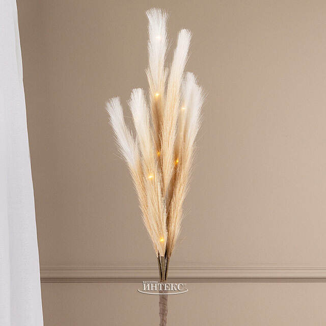 Светящаяся ветка для декора Моника 90 см кремовая, теплые белые LED лампы, таймер, на батарейках Koopman (Купман)