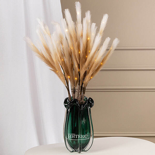 Светящаяся ветка для декора Моника 90 см кремовая, теплые белые LED лампы, таймер, на батарейках Koopman (Купман)