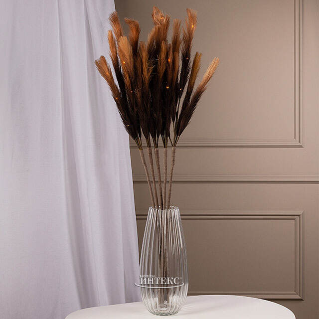 Светящаяся ветка для декора Моника 90 см шоколадная, теплые белые LED лампы, таймер, на батарейках Koopman (Купман)