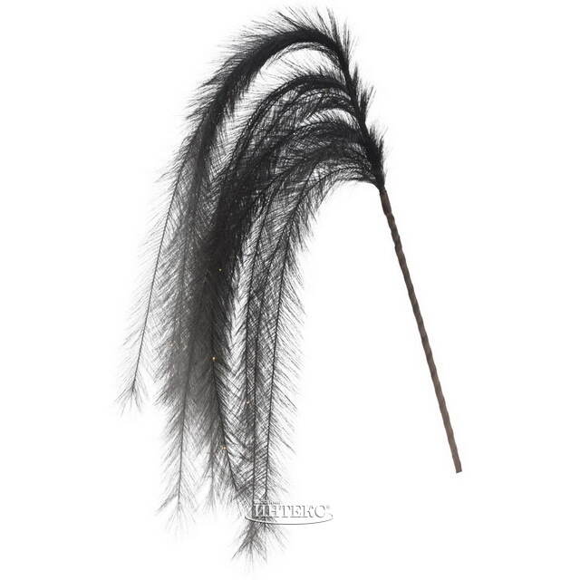 Светящаяся ветка с перьями Моника 130 см чёрная, теплые белые LED лампы, таймер, на батарейках Koopman (Купман)