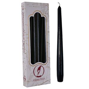 Античные свечи 24.5 см, 4 шт, черные (Омский Свечной, Россия). Артикул: 001403-свеча