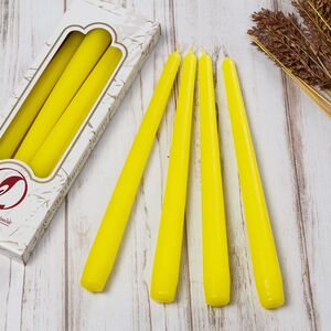 Античные свечи 24.5 см, 4 шт, желтые (Омский Свечной, Россия). Артикул: 001447/001404-свеча