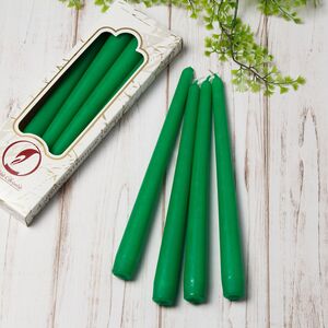 Античные зеленые свечи 24.5 см, 4 шт (Омский Свечной, Россия). Артикул: 001408-свеча