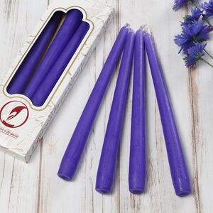 Античные свечи 24.5 см, 4 шт, лавандовые (Омский Свечной, Россия). Артикул: 001409-свеча