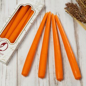 Античные свечи 24.5 см, 4 шт, оранжевые (Омский Свечной, Россия). Артикул: 001425-свеча