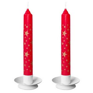Новогодние свечи Christmas Dinner - Звезды 21 см красные, 4 шт Омский Свечной фото 1