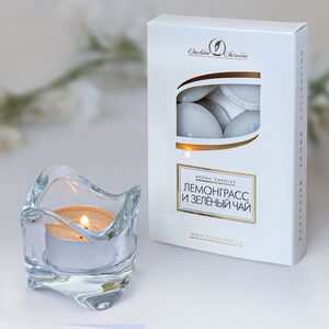 Ароматические свечи Buenos: Лемонграсс + Зеленый Чай, 4 см, 6 шт (Омский Свечной, Россия). Артикул: 001835-свеча