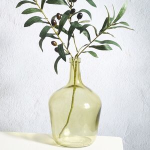 Стеклянная ваза Бриген 25 см оливковая