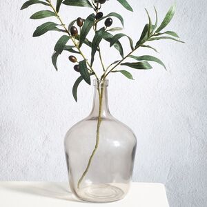 Стеклянная ваза Бриген 25 см дымчатая