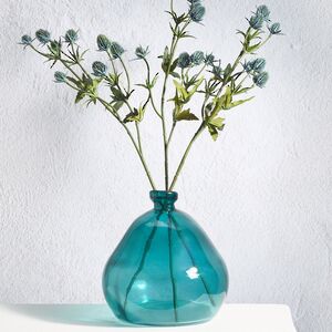 Стеклянная ваза Адажио 17 см бирюзовая