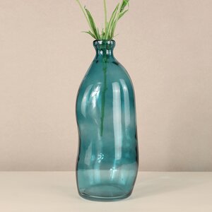 Стеклянная ваза-бутылка Adagio 36 см бирюзовая (Koopman, Нидерланды). Артикул: 008000140-1