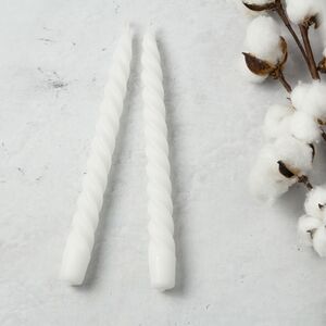 Свечи витые 24.5 см, 2 шт, белые (Омский Свечной, Россия). Артикул: 008101-свеча