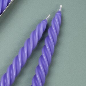 Свечи витые 24.5 см, 2 шт, лавандовые Омский Свечной фото 2