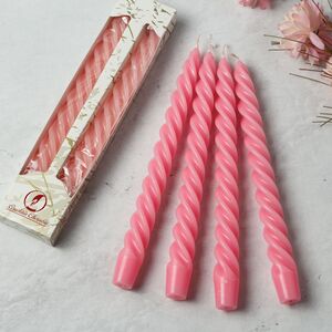 Свечи витые 24.5 см, 2 шт, светло-розовые (Омский Свечной, Россия). Артикул: 008142-свеча