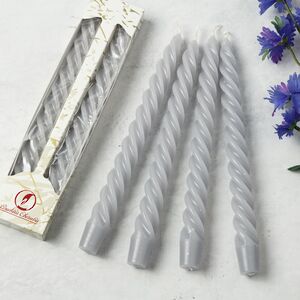 Свечи витые 24.5 см, 2 шт, серые Омский Свечной фото 1