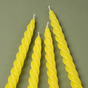 Свечи витые 24.5 см, 4 шт, желтые Омский Свечной фото 2