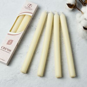 Столовые свечи 24.5 см, 2 шт, слоновая кость (Омский Свечной, Россия). Артикул: 011122-свеча