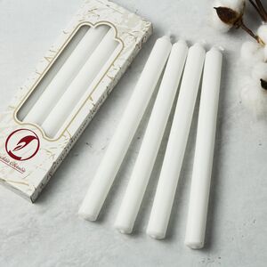 Столовые свечи 24.5 см, 4 шт, белые (Омский Свечной, Россия). Артикул: 011401-свеча