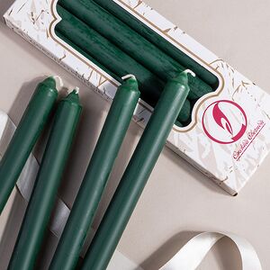 Столовые свечи 24.5 см, 4 шт,  темно-зеленые Омский Свечной фото 2