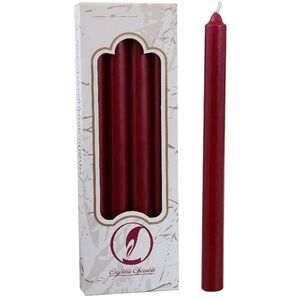 Столовые свечи 24.5 см, 4 шт, бордовые (Омский Свечной, Россия). Артикул: 011419-свеча