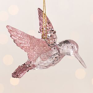 Елочная игрушка Птичка Колибри Жемчужный Румянец 12 см