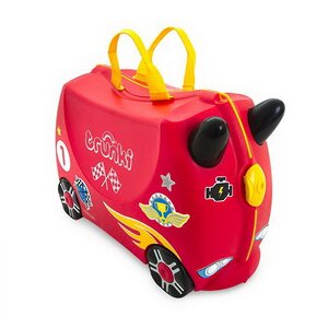 Детский чемодан на колесиках Гоночная машинка Рокко с наклейками