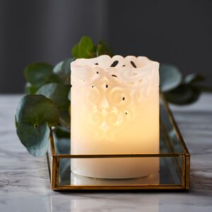 Восковая LED свеча на батарейках Клара 10*8 см белая Star Trading фото 4