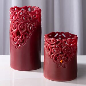 Восковая LED свеча на батарейках Клара бордовая