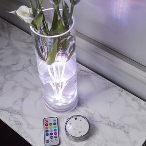 Светодиодная водонепроницаемая лампа Aquanika 7 см, RGB LED с пультом управления, на батарейках