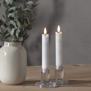 Столовая восковая LED свеча на батарейках Живое Пламя 15 см, 2 шт (Star Trading, Швеция). Артикул: 063-29