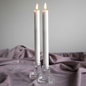 Столовая восковая LED свеча на батарейках Живое Пламя 25 см, 2 шт (Star Trading, Швеция). Артикул: 063-30