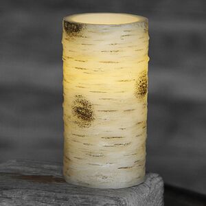 Восковая LED свеча на батарейках Белая Береза 15*7.5 см (Star Trading, Швеция). Артикул: 063-52