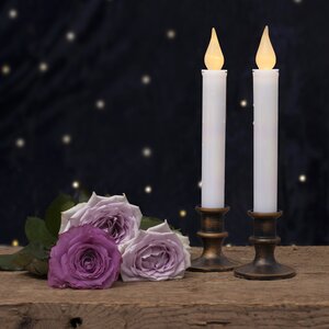 Столовая электрическая свеча Элиза в бронзовом подсвечнике 23 см, 2 шт, на батарейках (Star Trading, Швеция). Артикул: 063-64