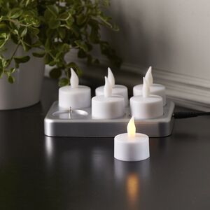 Набор чайных LED свечей Праздничный Вечер 5 см, 6 шт, зарядное устройство (Star Trading, Россия). Артикул: 066-18